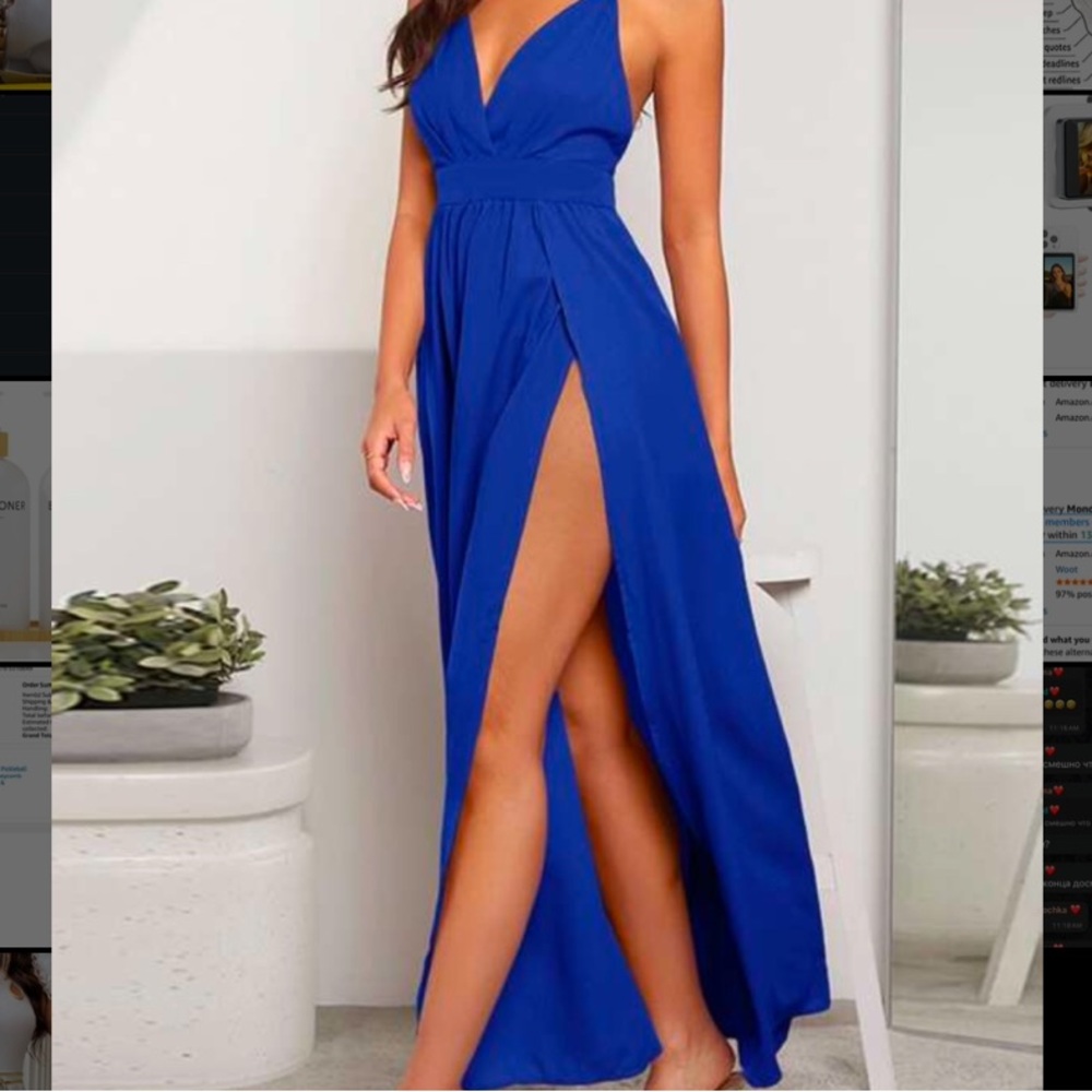 Elegant Blue Maxi Dress